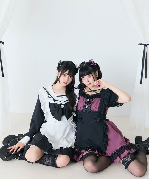 DearMyLove（ディアマイラブ）の「フリルレースアップエプロン（ジャンパースカート・レディース・ホワイト/ブラック・3L/LL/LARGE/MEDIUM）」の19枚目の写真