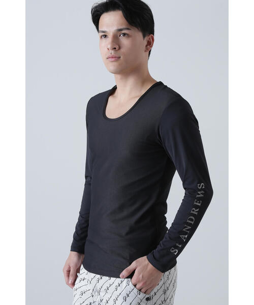 St ANDREWS(セントアンドリュース)の「【St ANDREWS】ツインコットUV×SUNPROFITメッシュ長袖Uネックカットソー (MENS)(Tシャツ/カットソー・メンズ・ホワイト・L/M)」の2枚目の写真