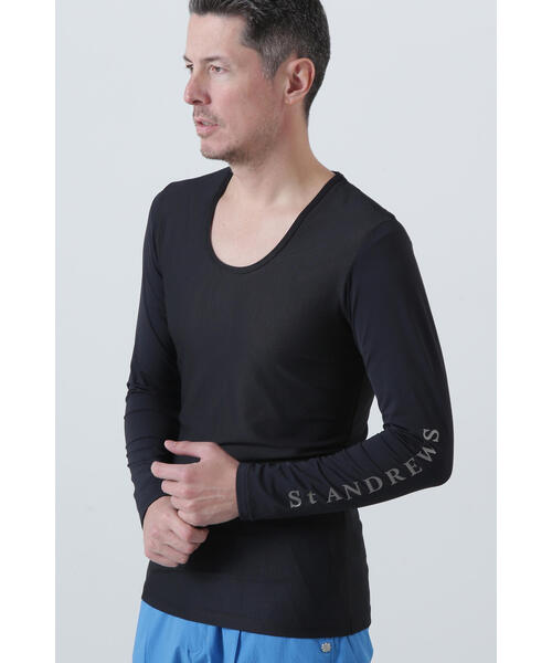 St ANDREWS(セントアンドリュース)の「【St ANDREWS】ツインコットUV×SUNPROFITメッシュ長袖Uネックカットソー (MENS)(Tシャツ/カットソー・メンズ・ホワイト・L/M)」の4枚目の写真