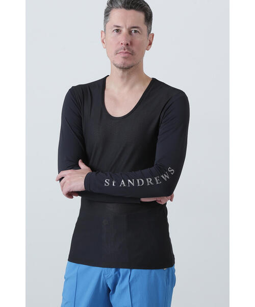 St ANDREWS(セントアンドリュース)の「【St ANDREWS】ツインコットUV×SUNPROFITメッシュ長袖Uネックカットソー (MENS)(Tシャツ/カットソー・メンズ・ホワイト・L/M)」の5枚目の写真