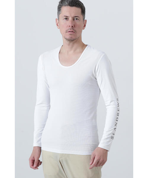 St ANDREWS(セントアンドリュース)の「【St ANDREWS】ツインコットUV×SUNPROFITメッシュ長袖Uネックカットソー (MENS)(Tシャツ/カットソー・メンズ・ホワイト・L/M)」の9枚目の写真