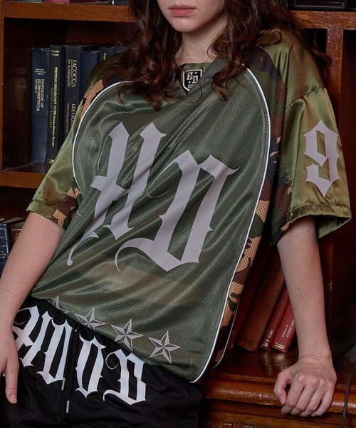 【HOODHOOD】HDカモフラージュ半袖T 3色 セール】【UNISEX】HOODHOOD/CAMOメッシュT(Tシャツ