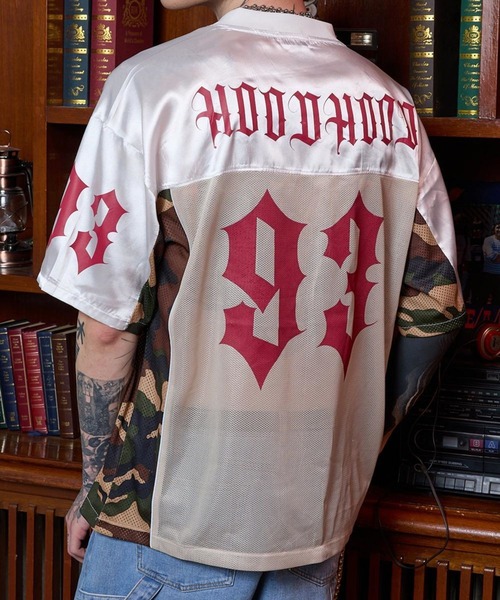 【HOODHOOD】HDカモフラージュ半袖T 3色 セール】【UNISEX】HOODHOOD／CAMOメッシュT（Tシャツ