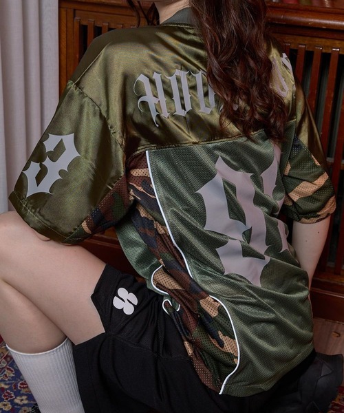 【HOODHOOD】HDカモフラージュ半袖T 3色 セール】【UNISEX】HOODHOOD/CAMOメッシュT(Tシャツ