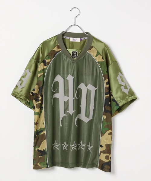【HOODHOOD】HDカモフラージュ半袖T 3色 セール】【UNISEX】HOODHOOD／CAMOメッシュT（Tシャツ