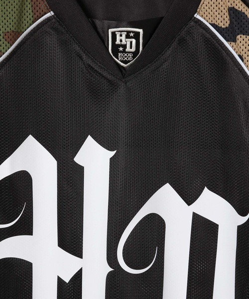 【HOODHOOD】HDカモフラージュ半袖T 3色 セール】【UNISEX】HOODHOOD／CAMOメッシュT（Tシャツ