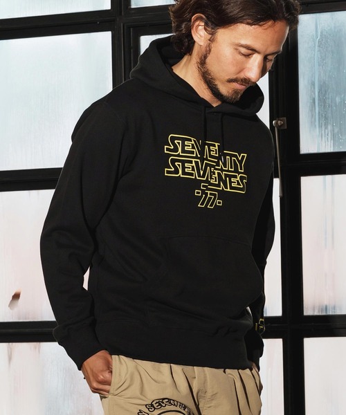 seventy seven(セブンティセブン)の「mpa3772-middle onz sweat P-O hoodie(77universe) パーカー(パーカー・メンズ・ホワイト/ブラック/アッシュ・S/M/L/XL)」の18枚目の写真
