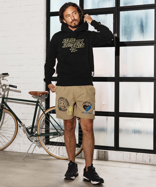 seventy seven(セブンティセブン)の「mpa3772-middle onz sweat P-O hoodie(77universe) パーカー(パーカー・メンズ・ホワイト/ブラック/アッシュ・S/M/L/XL)」の19枚目の写真