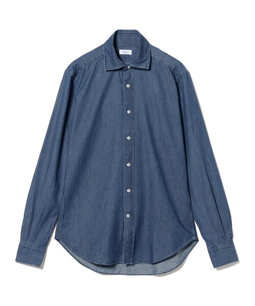 BRILLA per il gusto（ブリッラペルイルグースト）の「【別注】G.PICONE / デニム ワイドカラーシャツ（シャツ/ブラウス・メンズ・インディゴブルー/ライトブルー・39/37/38/40/41/42）」の2枚目の写真