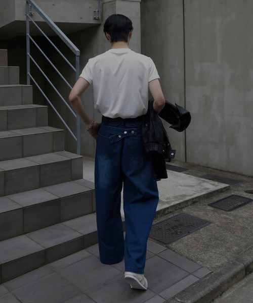 Classical Origin(クラシカルオリジン)の「ボタン付きストラップデザインワイドデニム/Buttoned Strap DesignWide Denim(デニムパンツ・メンズ・インディゴブルー/ブラック・SMALL/MEDIUM/LARGE)」の16枚目の写真