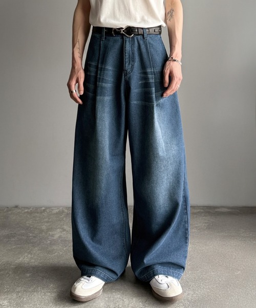 Classical Origin(クラシカルオリジン)の「ボタン付きストラップデザインワイドデニム/Buttoned Strap DesignWide Denim(デニムパンツ・メンズ・インディゴブルー/ブラック・SMALL/MEDIUM/LARGE)」の17枚目の写真