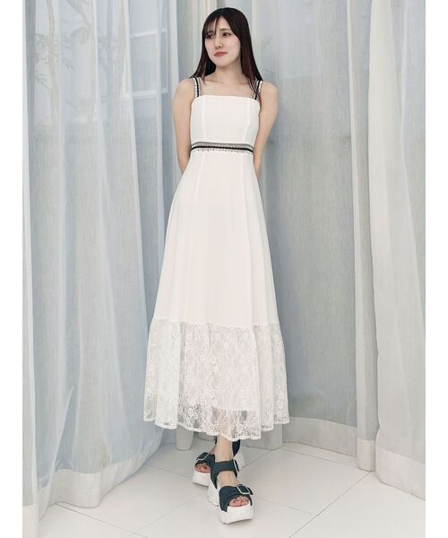 MERCURYDUO（マーキュリーデュオ）の「モチーフレーステープワンピース（ワンピース・レディース・オフホワイト/ブラック・SMALL/MEDIUM）」の18枚目の写真