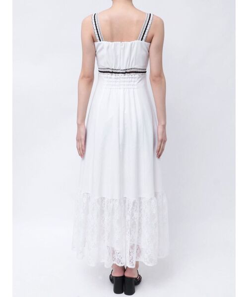 MERCURYDUO（マーキュリーデュオ）の「モチーフレーステープワンピース（ワンピース・レディース・オフホワイト/ブラック・SMALL/MEDIUM）」の3枚目の写真