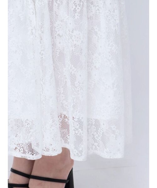 MERCURYDUO（マーキュリーデュオ）の「モチーフレーステープワンピース（ワンピース・レディース・オフホワイト/ブラック・SMALL/MEDIUM）」の6枚目の写真