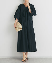 un dix cors | 《一枚で華やか》袖フレアギャザーワンピース(ワンピース)