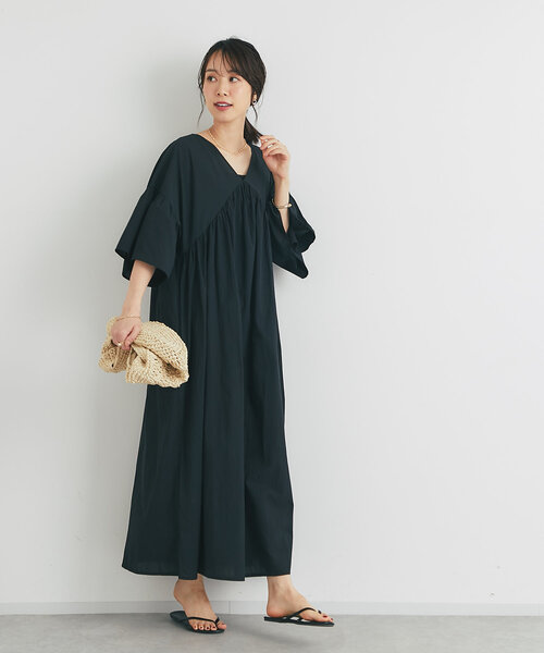 un dix cors（アンディコール）の「《一枚で華やか》袖フレアギャザーワンピース（ワンピース・レディース・ブラウン/ブラック・FREE）」の10枚目の写真