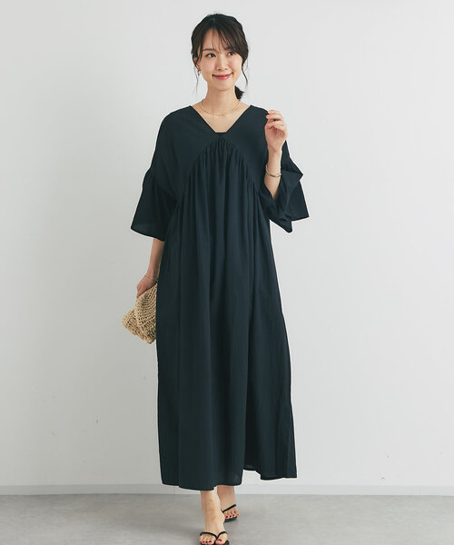 un dix cors（アンディコール）の「《一枚で華やか》袖フレアギャザーワンピース（ワンピース・レディース・ブラウン/ブラック・FREE）」の11枚目の写真