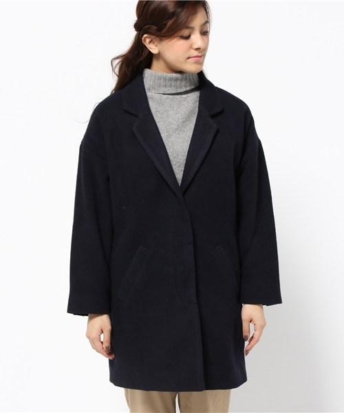 CIAOPANIC TYPY(チャオパニックティピー)の「ウールモッサチェスターコート(チェスターコート・レディース・キャメル/ネイビー・MEDIUM/SMALL)」の10枚目の写真