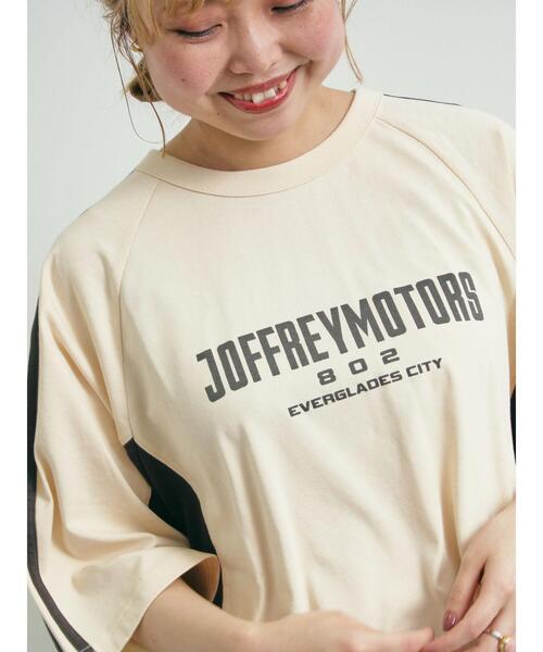 SM2（エスエムツー）の「配色ラインロゴプリントオーバーTシャツ（Tシャツ/カットソー・レディース・グレー/クリーム/ベージュ/ネイビー・F）」の8枚目の写真