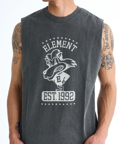 ELEMENT（エレメント）の「ELEMENT メンズ LION NO SLEEVE タンクトップ 【2025年夏モデル】/エレメントノースリーブマッスルタンク（タンクトップ・メンズ・ホワイト/ブラック/ブラック系その他・LARGE/MEDIUM/X-LARGE）」の9枚目の写真