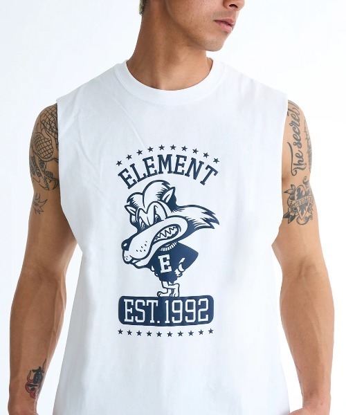 ELEMENT（エレメント）の「ELEMENT メンズ LION NO SLEEVE タンクトップ 【2025年夏モデル】/エレメントノースリーブマッスルタンク（タンクトップ・メンズ・ホワイト/ブラック/ブラック系その他・LARGE/MEDIUM/X-LARGE）」の4枚目の写真