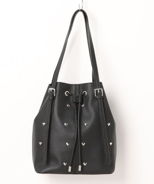 FREE'S MART（フリーズマート）の「ハートスタッズバッグ（トートバッグ・レディース・ブラック/グレー・ﾌﾘ-）」の3枚目の写真