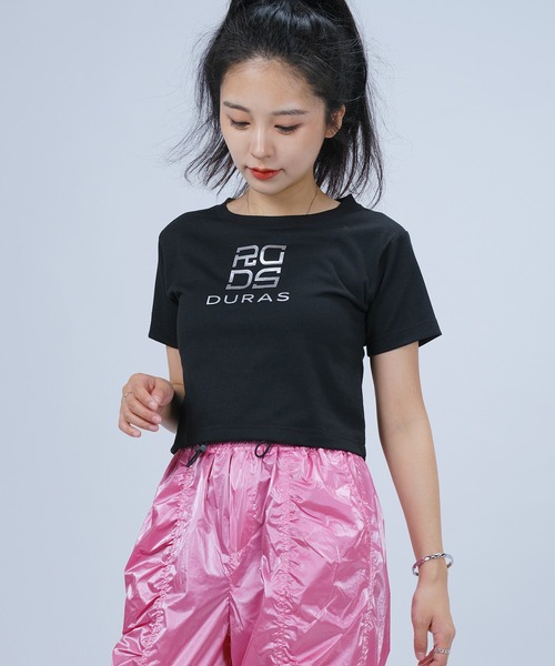 DURAS(デュラス)の「ロゴクロップTシャツ(Tシャツ/カットソー・レディース・グレー/ブラック/ホワイト・SMALL/MEDIUM)」の21枚目の写真