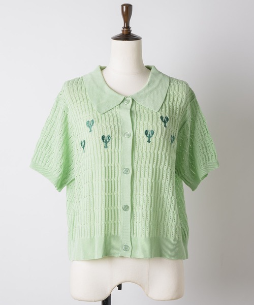 ロブスター刺繍半袖ニット（ニット/セーター）｜LOB（ロブ）の