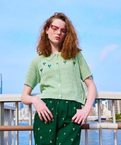LOB(ロブ)の「ロブスター刺繍半袖ニット(ニット/セーター・レディース・ホワイト/ネイビー/グリーン・FREE)」の13枚目の写真