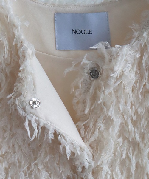 NOGLE(ノグル)の「【NOGLE/ノグル】フリンジノースリートップス(ベスト・レディース・ブラック/アイボリー・FREE)」の7枚目の写真