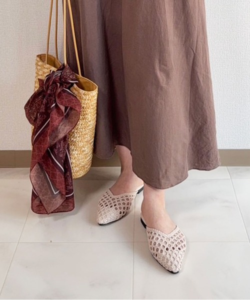 lus.（ラスドット）の「lus. メッシュ編みミュールサンダル（サンダル・レディース・シルバー/ゴールド/ベージュ/ブラック・LL/S/M/L）」の12枚目の写真