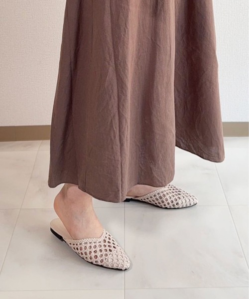 lus.（ラスドット）の「lus. メッシュ編みミュールサンダル（サンダル・レディース・シルバー/ゴールド/ベージュ/ブラック・LL/S/M/L）」の15枚目の写真