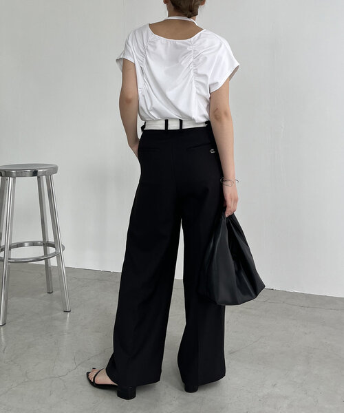 CAPRICIEUX LE'MAGE(カプリシューレマージュ)の「【待望の再入荷!】ギャザーフレンチTシャツ(Tシャツ/カットソー・レディース・ホワイト/ブラック/グレー・FREE)」の12枚目の写真