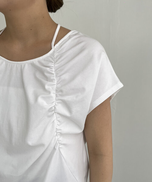 CAPRICIEUX LE'MAGE(カプリシューレマージュ)の「【待望の再入荷!】ギャザーフレンチTシャツ(Tシャツ/カットソー・レディース・ホワイト/ブラック/グレー・FREE)」の20枚目の写真