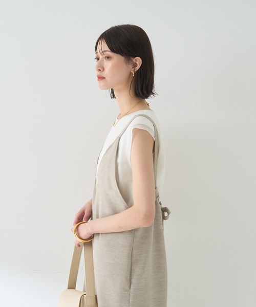 Rouge vif（ルージュヴィフ）の「【吸湿速乾】ドライタッチフロントジップサロペット（サロペット/オーバーオール・レディース・ブラック/ベージュ・フリー）」の19枚目の写真