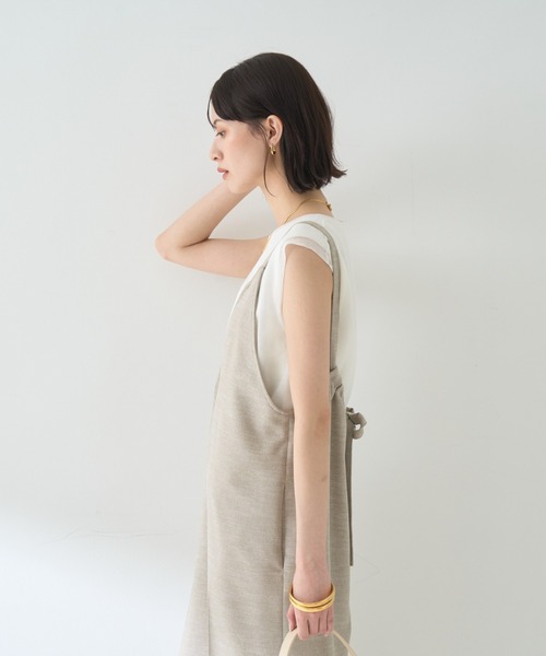 Rouge vif（ルージュヴィフ）の「【吸湿速乾】ドライタッチフロントジップサロペット（サロペット/オーバーオール・レディース・ブラック/ベージュ・フリー）」の20枚目の写真