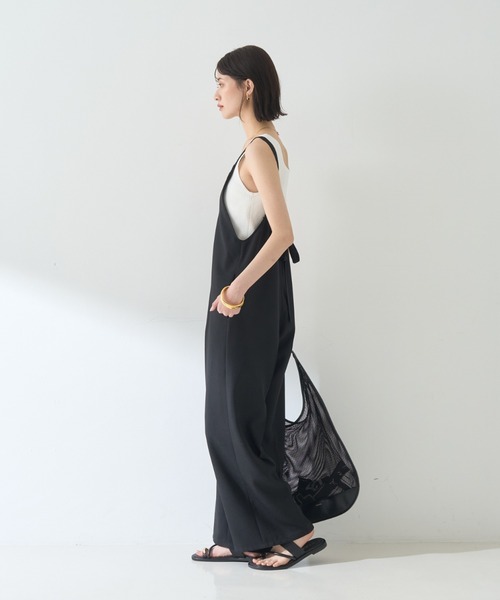 Rouge vif（ルージュヴィフ）の「【吸湿速乾】ドライタッチフロントジップサロペット（サロペット/オーバーオール・レディース・ブラック/ベージュ・フリー）」の21枚目の写真