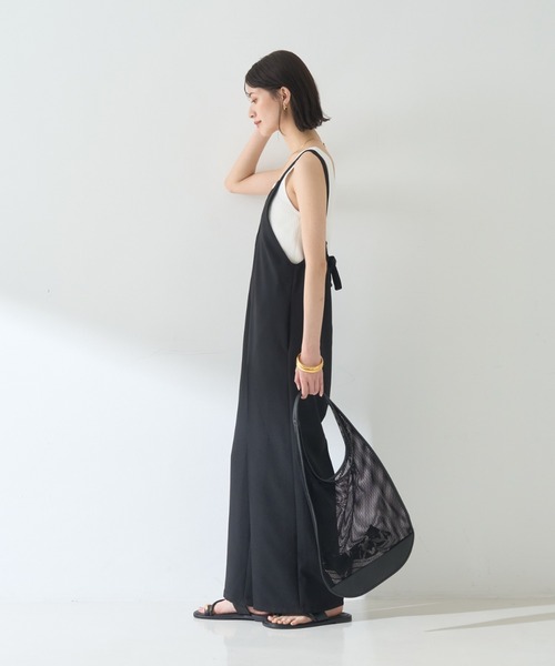 Rouge vif（ルージュヴィフ）の「【吸湿速乾】ドライタッチフロントジップサロペット（サロペット/オーバーオール・レディース・ブラック/ベージュ・フリー）」の22枚目の写真