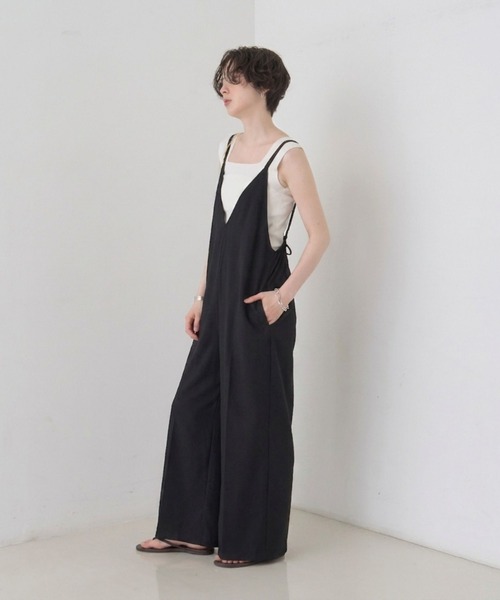 Rouge vif（ルージュヴィフ）の「【人気追加】ドライウェザーサロペット（サロペット/オーバーオール・レディース・ブラック/ベージュ/ブラウン・フリー）」の6枚目の写真
