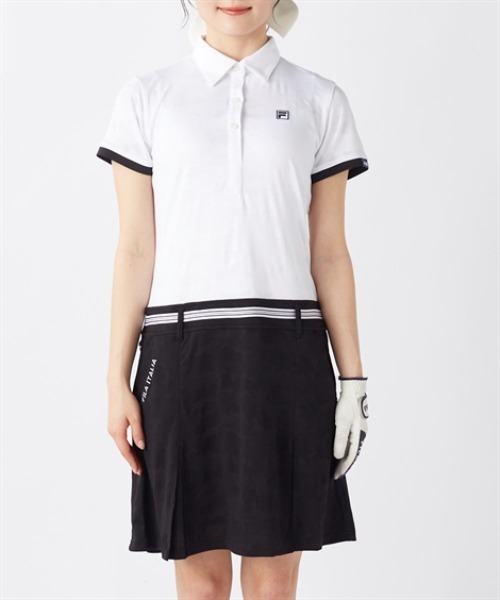 FILA GOLF メッシュジャガードカモフラ柄ワンピース（吸汗速乾・UV