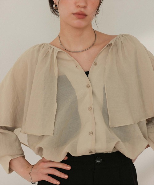 セール】ビッグフリルカラーブラウス（シャツ/ブラウス