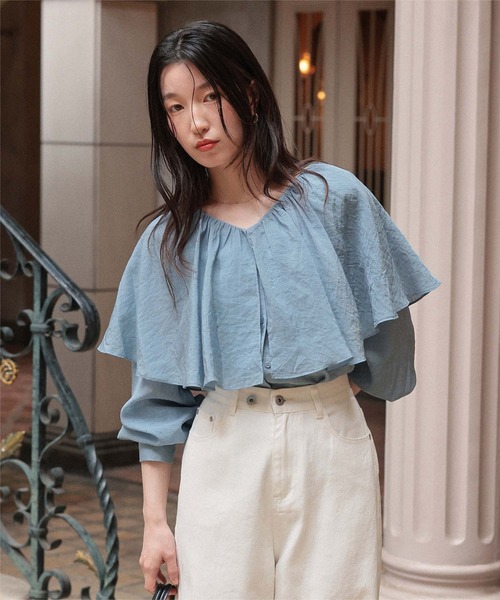 セール】ビッグフリルカラーブラウス（シャツ/ブラウス