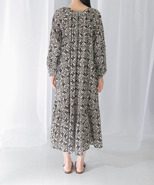 セール】sara mallika COTTON LUREX RIPPLE PRINT DRESS