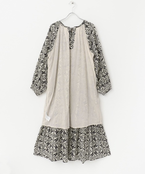 ワンピース FF COTTON DRESS セール】sara mallika COTTON LUREX RIPPLE PRINT DRESS