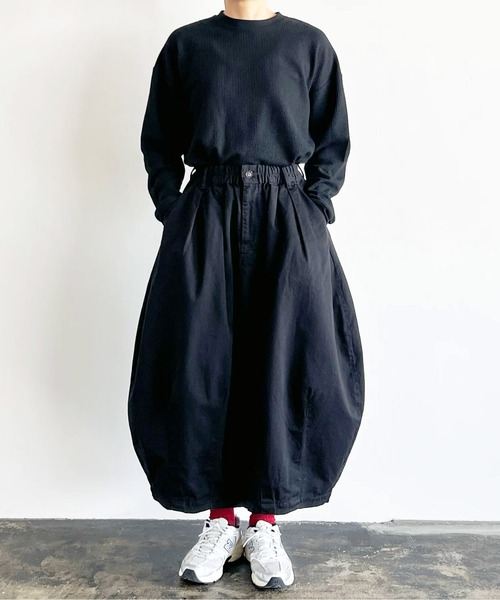 HARVESTY(ハーベスティ)の「HARVESTY / ハーベスティー CIRCUS SKIRT CHINO CLOTH (A22503) サーカススカート チノクロス(スカート・レディース・アイボリー/カーキ/オリーブ/ブラック・0/2/1)」の3枚目の写真