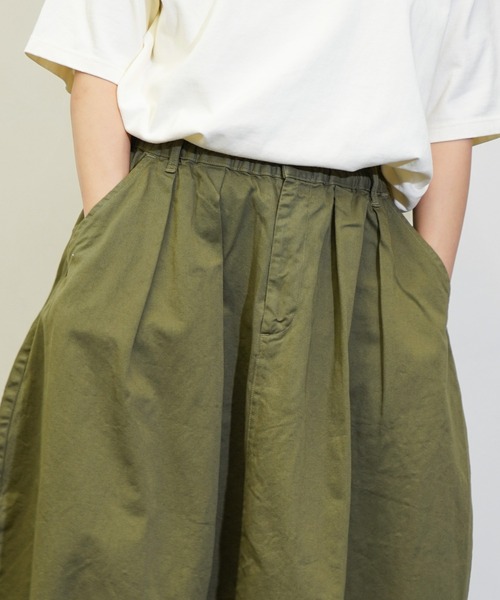 HARVESTY(ハーベスティ)の「HARVESTY / ハーベスティー CIRCUS SKIRT CHINO CLOTH (A22503) サーカススカート チノクロス(スカート・レディース・アイボリー/カーキ/オリーブ/ブラック・0/2/1)」の8枚目の写真