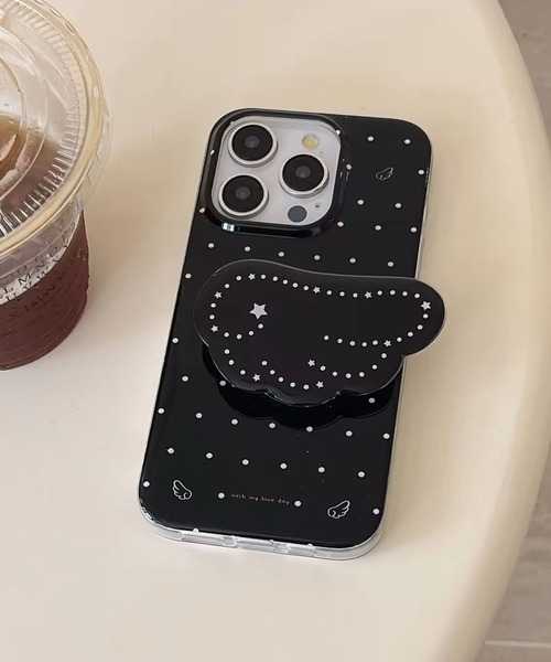 Port / ポート 】 ウィッシュコア 羽 グリップ付き ドット iPhone