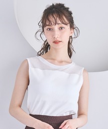 31 Sons de mode（トランテアン　ソン　ドゥ　モード）の「2025春夏新作 カップ付きシアー切替トップス（タンクトップ）」