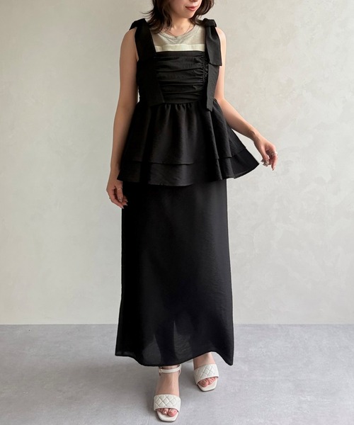 2025春夏新作 カップ付きシアー切替トップス（タンクトップ）｜31 Sons