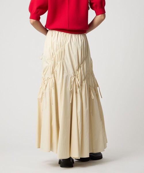EMMEL REFINES(エメルリファインズ)の「<EMMEL REFINES>EM ランダムギャザー リボン スカート(スカート・レディース・オフホワイト/ブラック・S/M)」の14枚目の写真